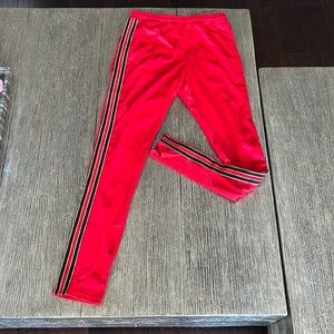 serenade M track pants red black and gold stripe